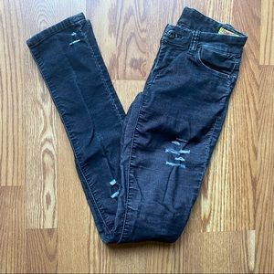 Blank Denim Distressed Corduroy Cord Black Pants